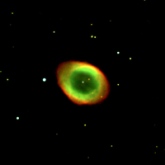 Ringnebulosan, M57, fotograferad genom AlbaNova-teleskopet